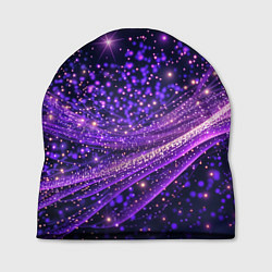 Шапка Фиолетовые сверкающие абстрактные волны
