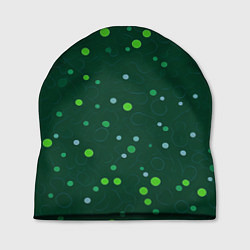 Шапка Прикольный горошек зелёный, цвет: 3D-принт