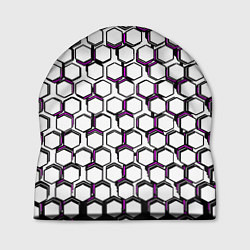 Шапка Киберпанк узор из шестиугольников розовый, цвет: 3D-принт