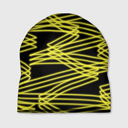 Шапка Желтые светящиеся линии, цвет: 3D-принт