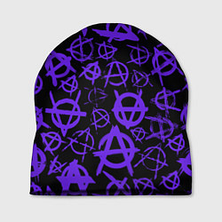 Шапка Узор анархия фиолетовый, цвет: 3D-принт