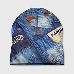 Шапка Vanguard jeans patchwork - ai art, цвет: 3D-принт