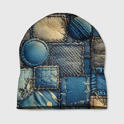 Шапка Denim patchwork - ai art, цвет: 3D-принт