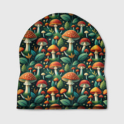 Шапка Дикие грибы лесные мухоморы, цвет: 3D-принт