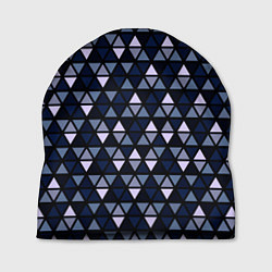 Шапка Чёрно-синий паттерн треугольники, цвет: 3D-принт