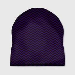 Шапка Чёрно-фиолетовый ломаные полосы, цвет: 3D-принт