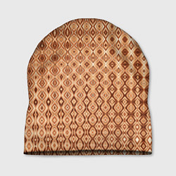Шапка Светлый коричневый абстрактный узор, цвет: 3D-принт