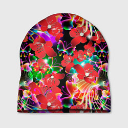 Шапка Пестрый цветочный узор, цвет: 3D-принт