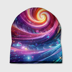 Шапка Космическая галактическая спираль - неоновое свече, цвет: 3D-принт