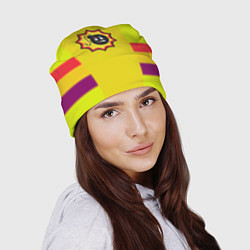 Шапка Serious Sam logo - yellow geometry, цвет: 3D-принт — фото 2