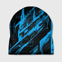 Шапка Blue stripes on a black background