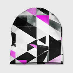 Шапка Black and pink abstraction on a white background, цвет: 3D-принт