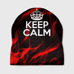 Шапка Keep calm flame red, цвет: 3D-принт