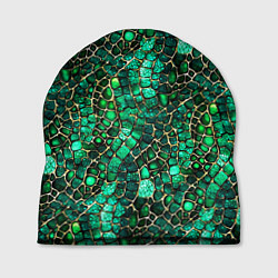 Шапка Змеиная зелёная кожа, цвет: 3D-принт