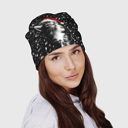 Шапка Милый котенок - первый снег, цвет: 3D-принт — фото 2