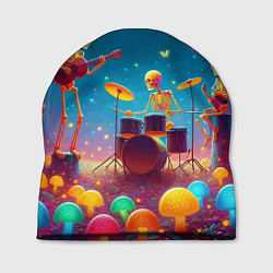 Шапка Квинтет скелетов музицирует на грибной поляне, цвет: 3D-принт