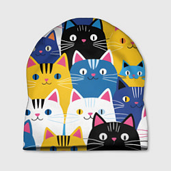 Шапка Много цветных котиков, цвет: 3D-принт