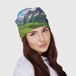 Шапка Домбай - горный пейзаж на Северном Кавказе, цвет: 3D-принт — фото 2