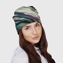 Шапка Абстракция тёмные краски с текстурой, цвет: 3D-принт — фото 2