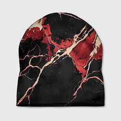 Шапка Красно-черная потертая текстура, цвет: 3D-принт