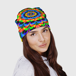 Шапка Оптические иллюзии психоделика, цвет: 3D-принт — фото 2