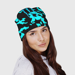 Шапка Monster energy камуфляж голубой, цвет: 3D-принт — фото 2