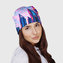 Шапка Абстракция с небоскребами, цвет: 3D-принт — фото 2