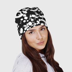 Шапка Модная чб абстракция - нейроарт, цвет: 3D-принт — фото 2