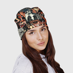 Шапка Nirvana Kurt Cobain на фоне гитар, цвет: 3D-принт — фото 2
