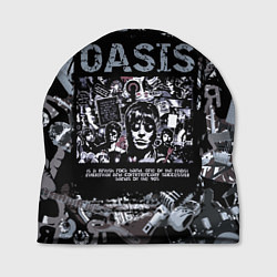 Шапка Oasis на фоне гитар
