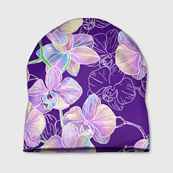 Шапка Японские акварельные орхидеи, цвет: 3D-принт
