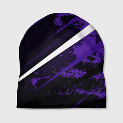 Шапка Color black purple line