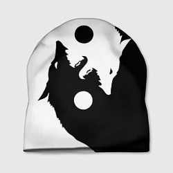 Шапка Black and white wolfs, цвет: 3D-принт