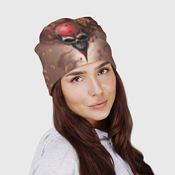 Шапка Череп с красными бликами, цвет: 3D-принт — фото 2