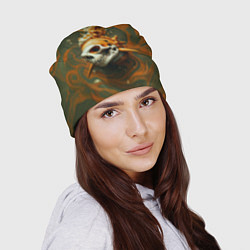 Шапка Оранжевая рыба-скелет, цвет: 3D-принт — фото 2