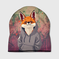 Шапка Довольный лис в балахоне, цвет: 3D-принт