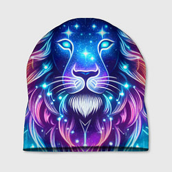 Шапка Космический неоновый лев - нейроарт, цвет: 3D-принт