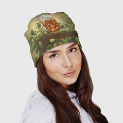 Шапка Кружка пива акварель, цвет: 3D-принт — фото 2