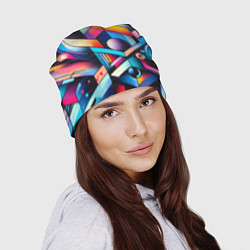 Шапка Геометрическое абстрактное граффити, цвет: 3D-принт — фото 2