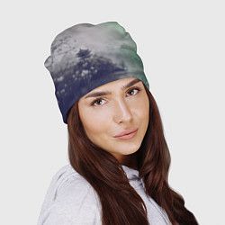 Шапка Рыбацкий домик на берегу озера, цвет: 3D-принт — фото 2