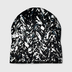 Шапка Искажённый пёстрый чёрно-белый, цвет: 3D-принт