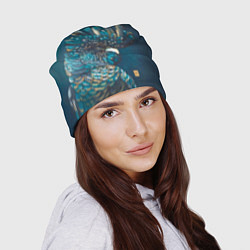 Шапка Попугай акварельный - big picture, цвет: 3D-принт — фото 2
