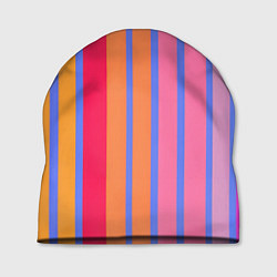 Шапка Теплые цветные полосы, цвет: 3D-принт