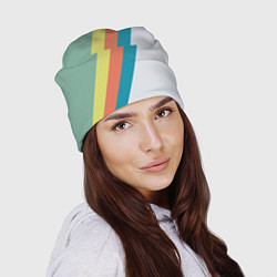 Шапка Рок молния Боуи весенняя палитра, цвет: 3D-принт — фото 2
