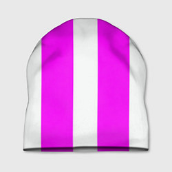 Шапка Color white pink line