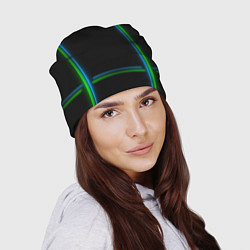 Шапка Neon green light blue, цвет: 3D-принт — фото 2