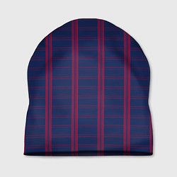 Шапка Color blue cage pink stripes, цвет: 3D-принт