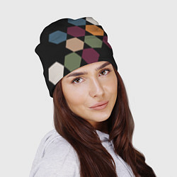 Шапка Honeycombs autumn colors, цвет: 3D-принт — фото 2