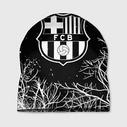 Шапка Barcelona деревья белые ночь, цвет: 3D-принт