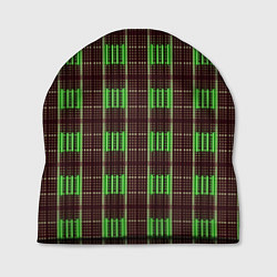 Шапка Neon color black and green stripes, цвет: 3D-принт